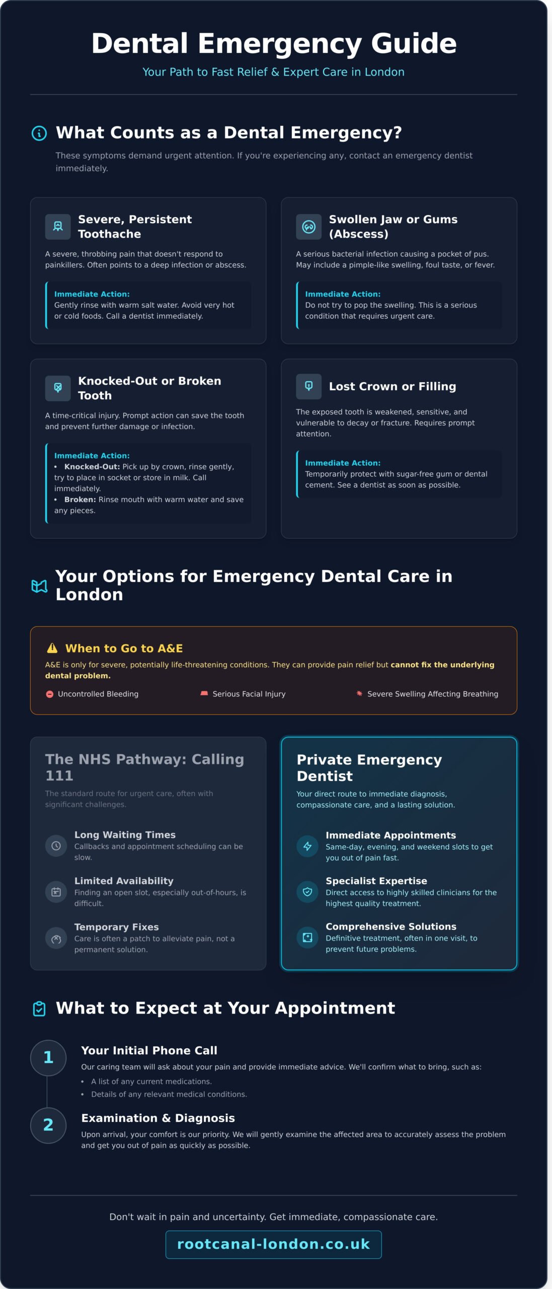 Emergency Dentist London: Get Urgent Dental Care & Pain Relief Today - Infographic