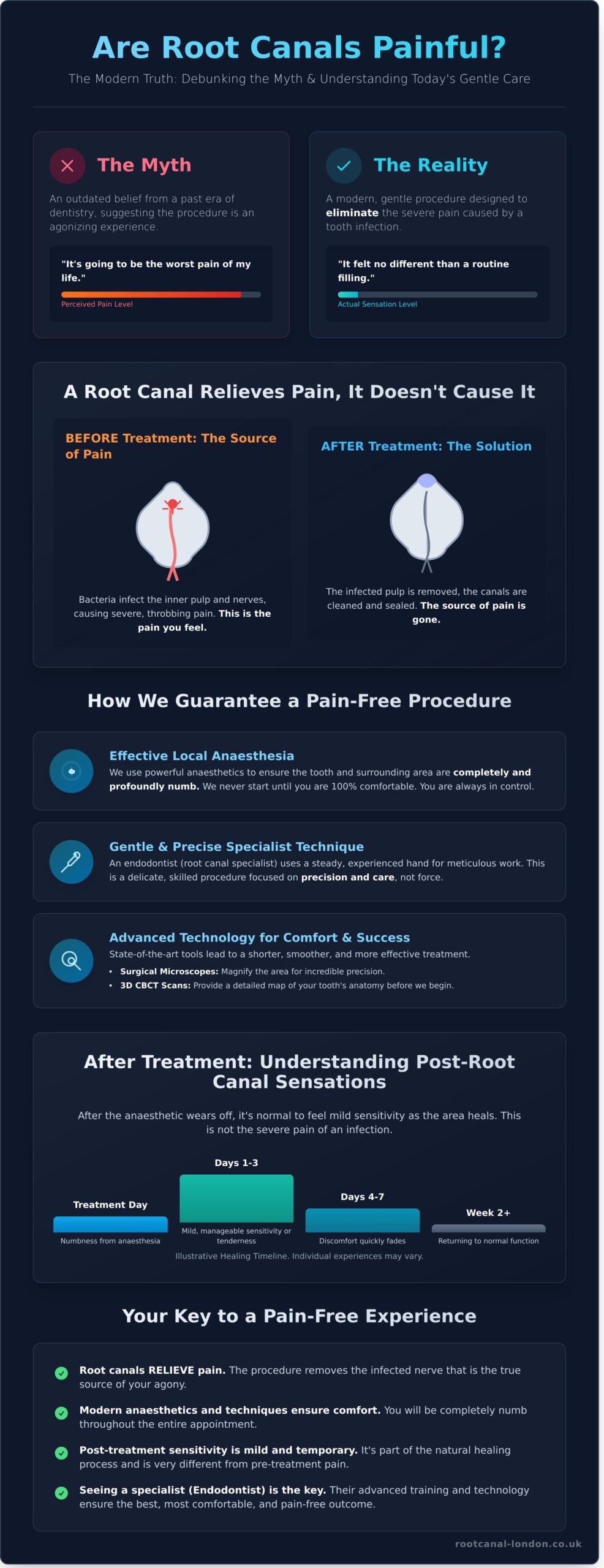 Are Root Canals Painful? The Reassuring Truth About Modern Treatment - Infographic