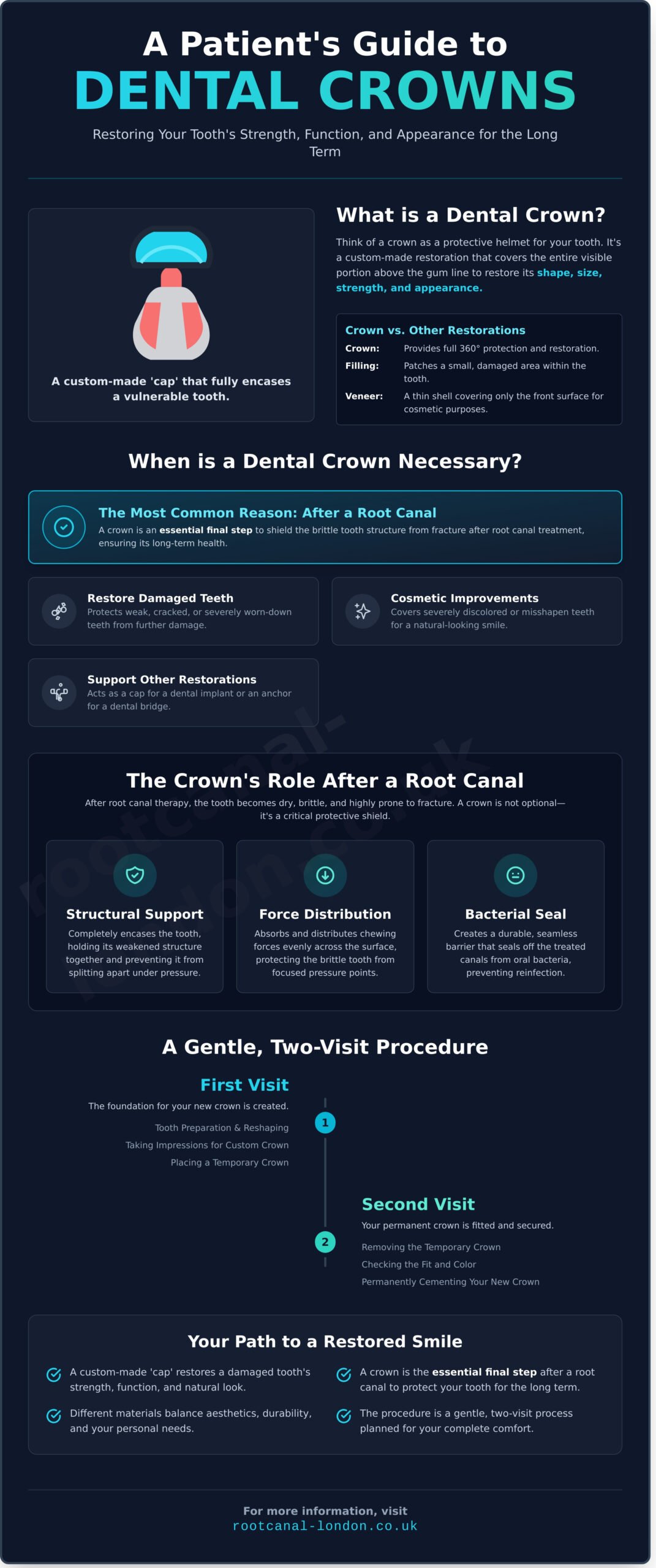 What is a Dental Crown? A Reassuring Guide to Restoring Your Tooth - Infographic