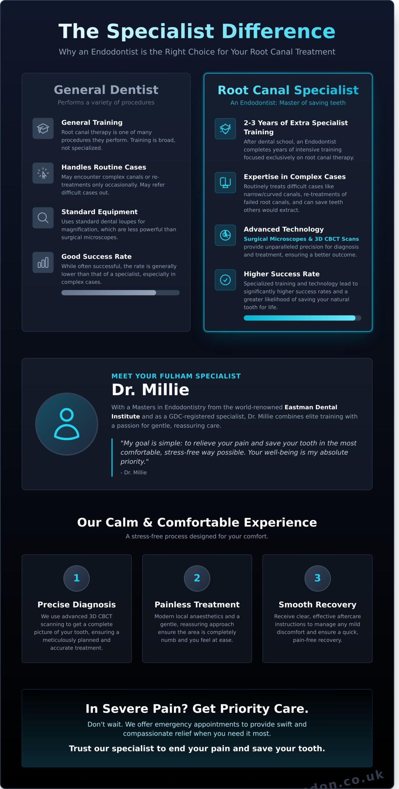 Your Trusted Root Canal Specialist in Fulham - Infographic