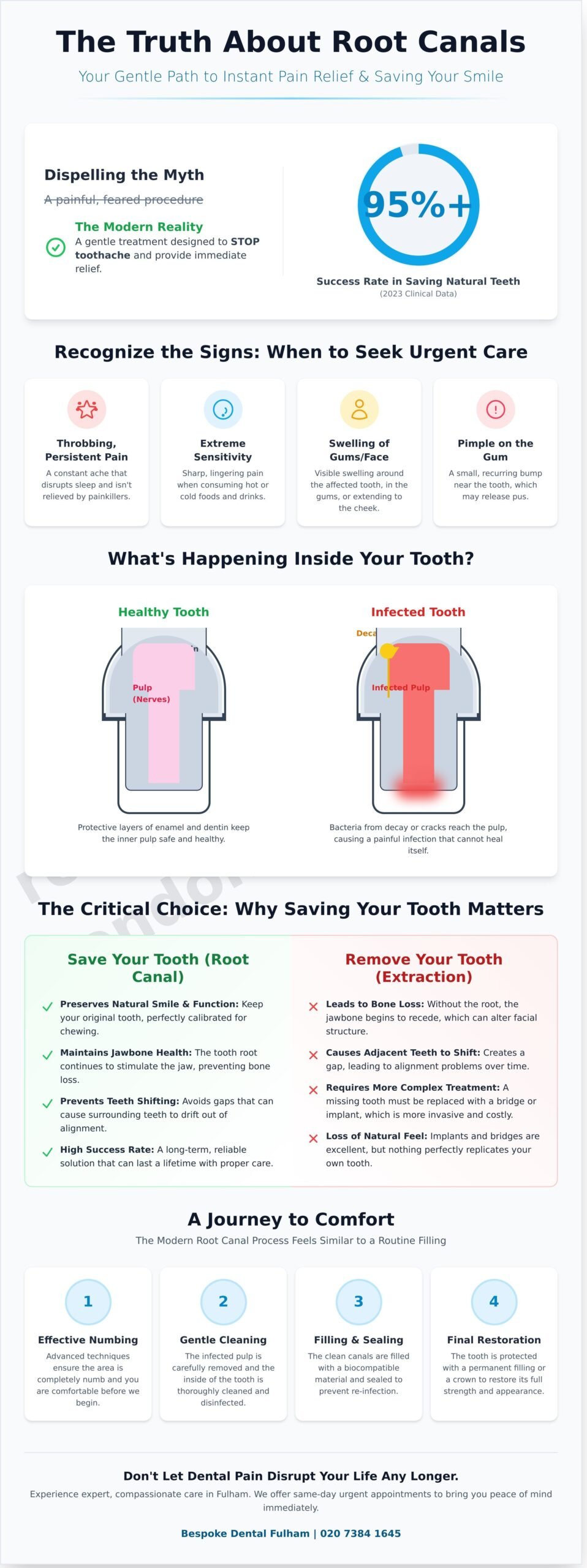 Tooth Root Canal Treatment: A Gentle Guide to Saving Your Smile in London - Infographic